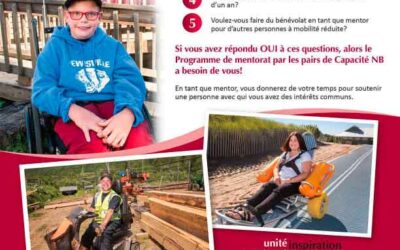 Le programme de mentorat par les pairs d’Ability NB recrute actuellement des mentors bénévoles.