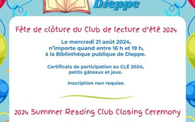 FÊTE DE CLÔTURE DU CLUB DE LECTURE D’ÉTÉ 2024